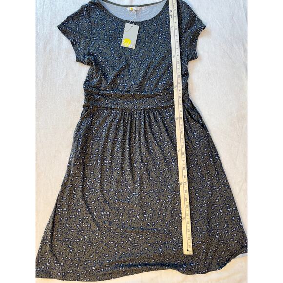 Boden Gray Leopard Print Midi Dress Short Sleeve Animal Print Stretch 10 Knee - Picture 8 of 10